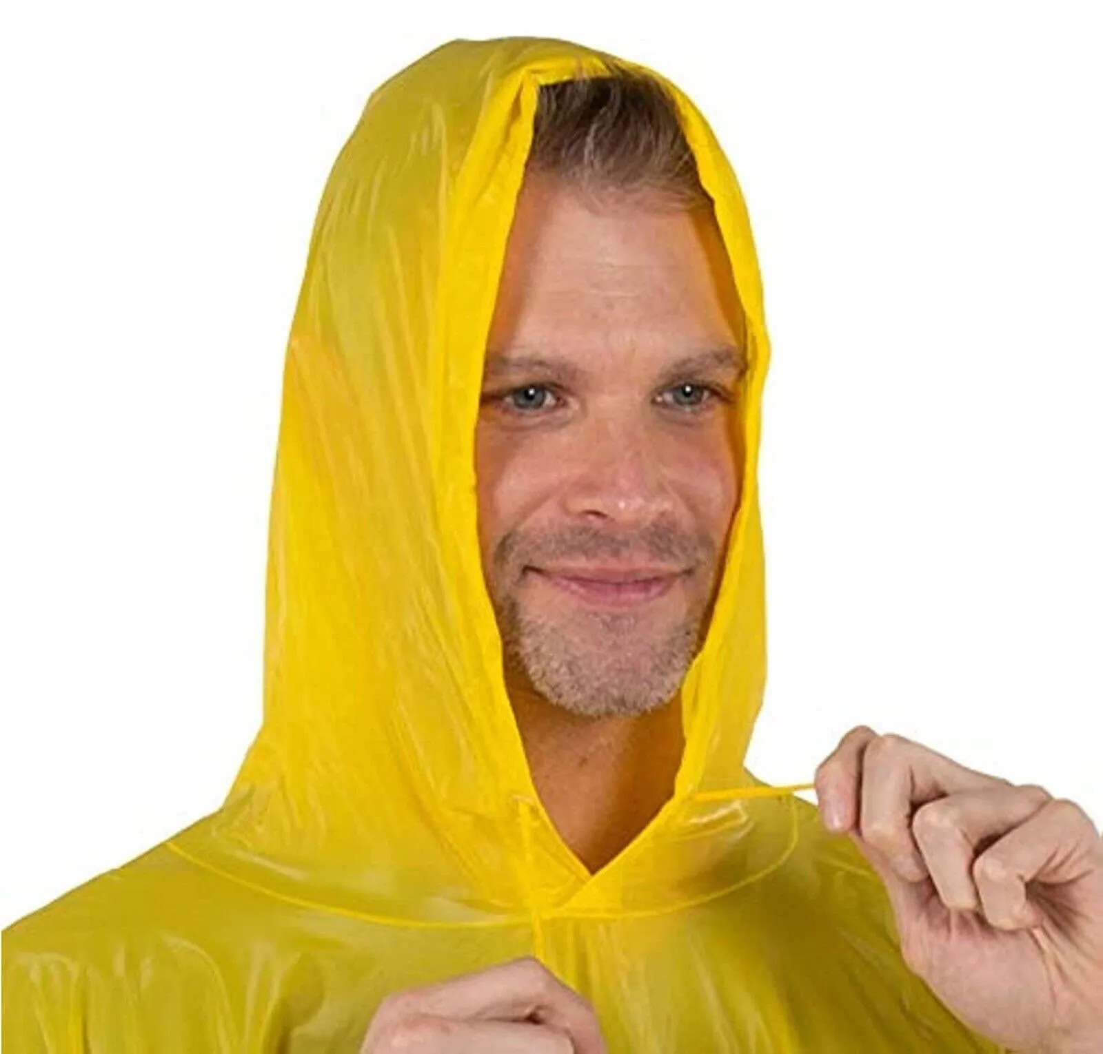 (1 Pack) PVC Rain Poncho for Adults Waterproof Emergency Hooded Poncho Raincoat