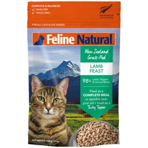 20% OFF: Feline Natural Lamb Feast Freeze Dried Raw Cat Food 320g