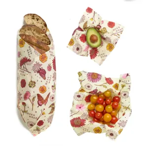 3 Wraps VEGAN - Meadow Magic Print (1 Small/1 Medium/1 Large)