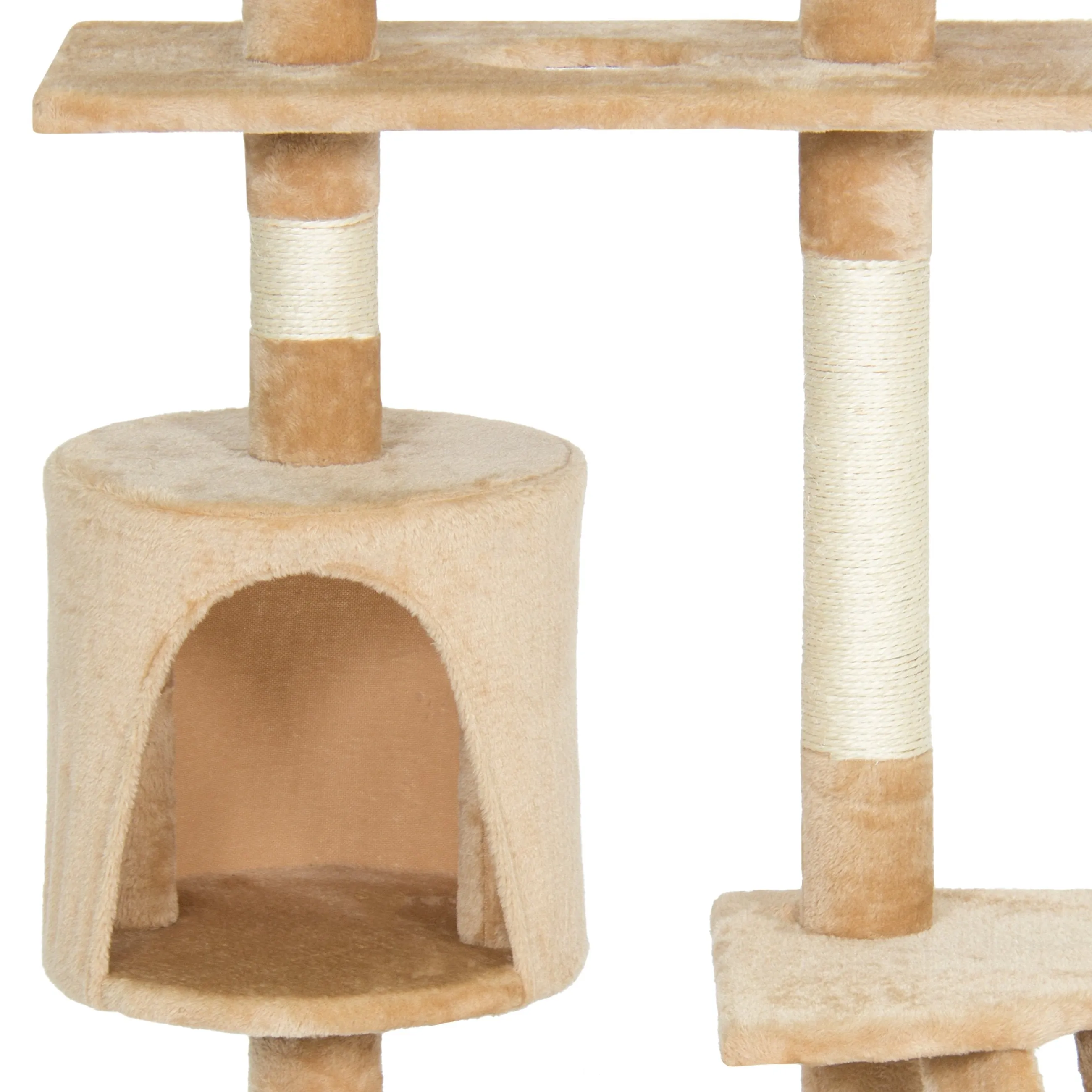 59" Pet Play House Cat Tree Scratcher Condo Furniture