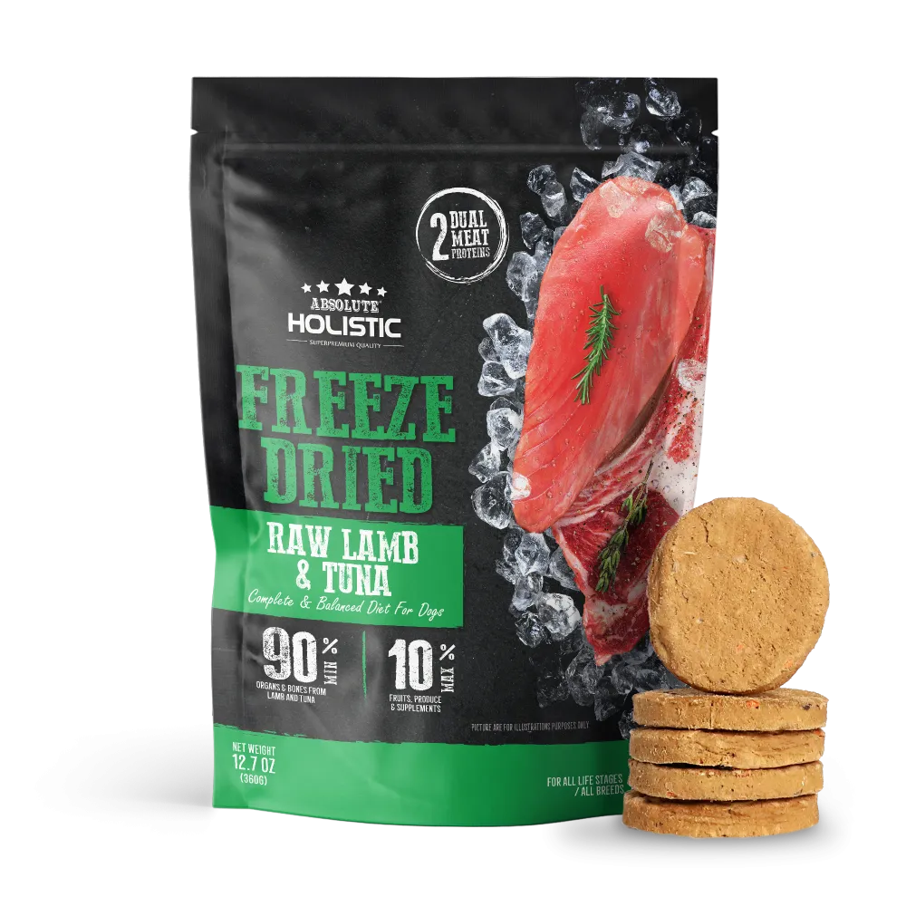 Absolute Holistic Dog Freeze Dried Raw Patties Lamb & Tuna 12.7oz