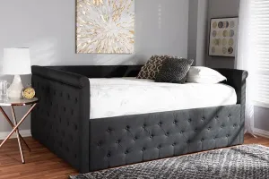 Amaya Dark Grey Fabric Upholstered Daybed (Full)