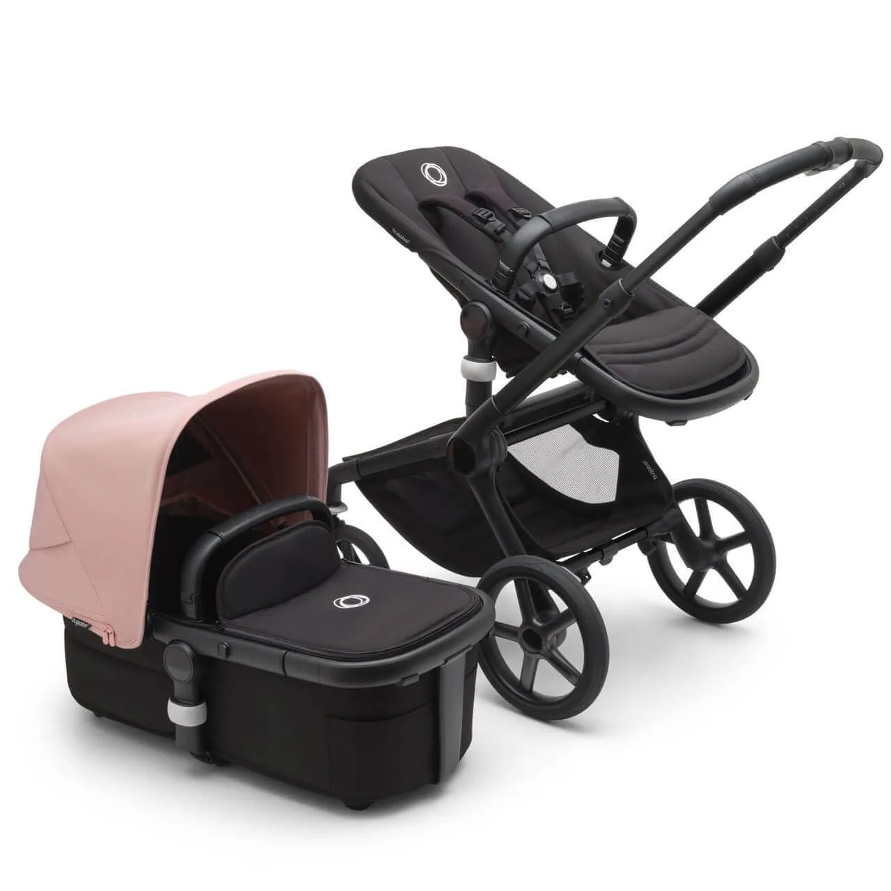 Bugaboo Fox 5, Cloud T Ultimate Travel System - Black/Midnight Black/Morning Pink