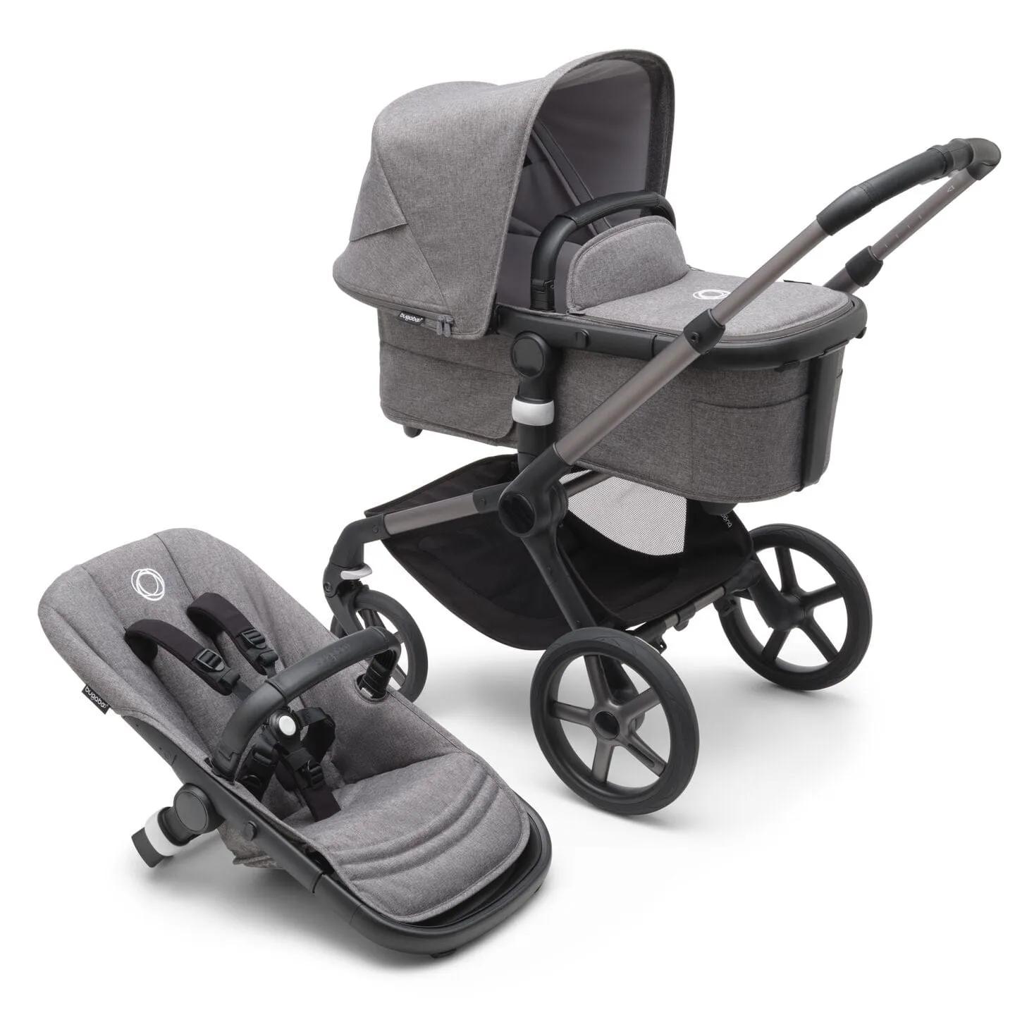 Bugaboo Fox 5, Cloud T Ultimate Travel System - Graphite/Grey Melange/Grey Melange