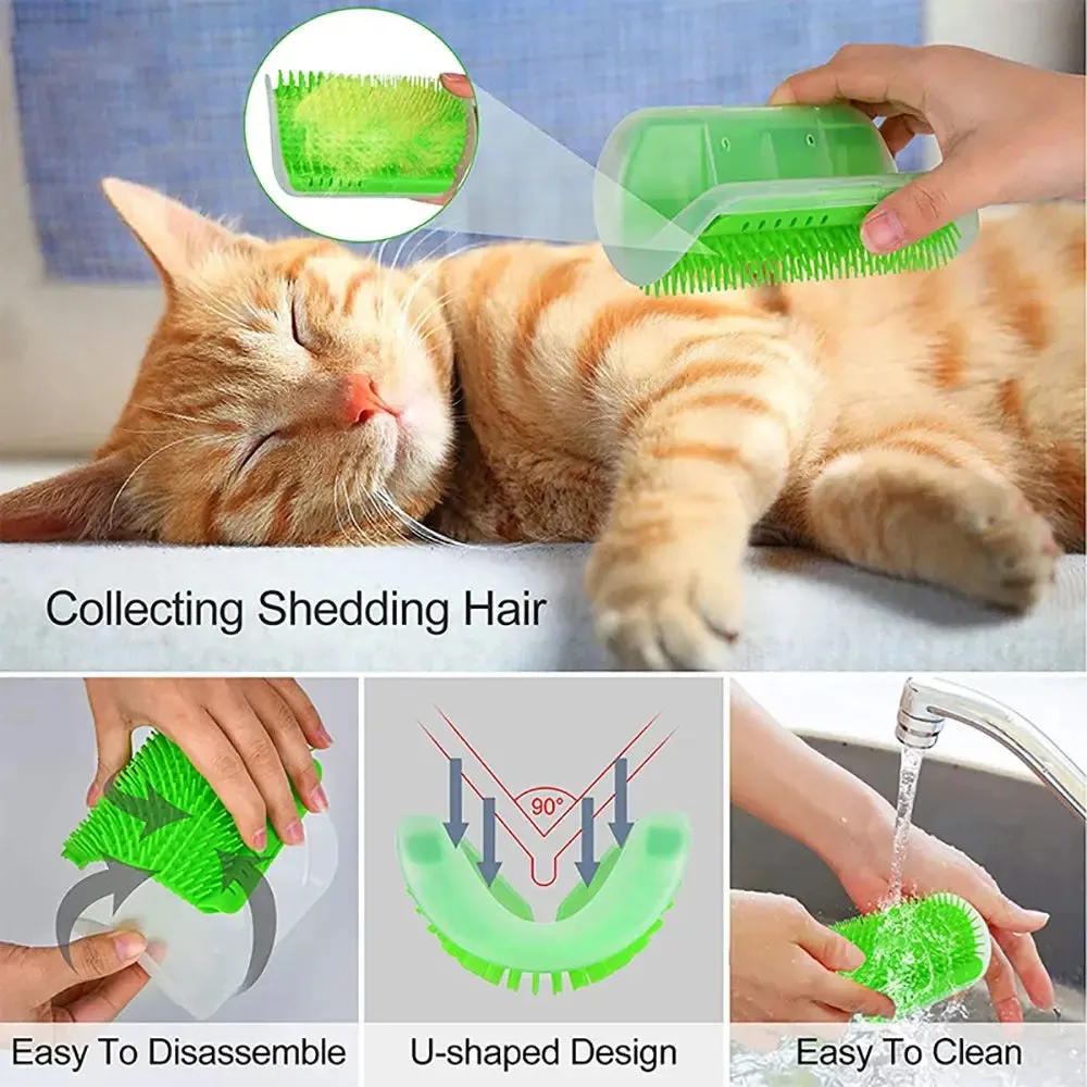 Cat Scratcher Massager Grooming Brush & Scratching Post for Cats