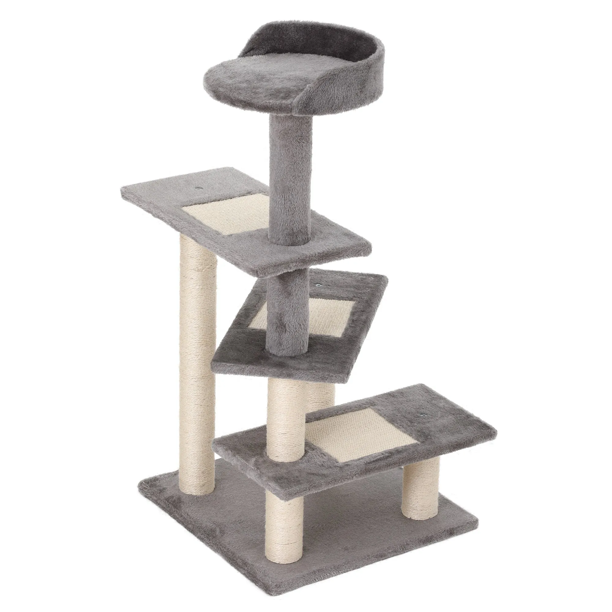 Cat Tower Kitten Scratch Scratching Scratcher Sisal Post Climbing Tower Activity Centre Grey