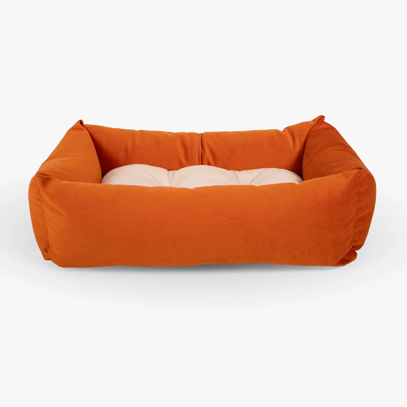 Cosy & Calming Puppy Crate Bed In Pumpkin Velvet by Lords & Labradors