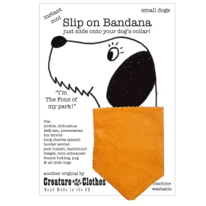 Creature Clothes Slip On Dog Bandana Mustard Corduroy