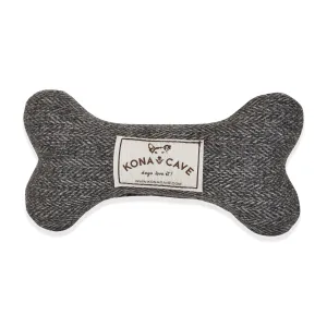 Dog Bone Toy - Grey Herringbone