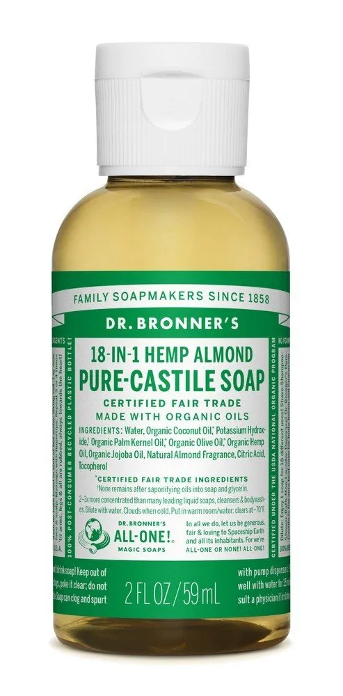 Dr. Bronner's Pure Castile Liquid Soap Almond 2 oz Liquid