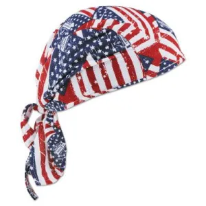 Ergodyne Chill-Its 6615 High-Performance Dew Rags, 6 in X 20 in, Stars/Stripes, 12477