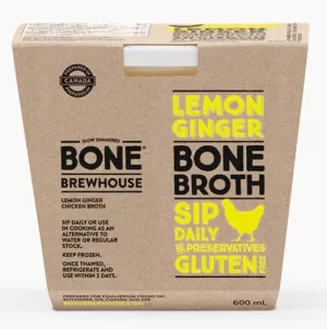 Frozen Lemon Ginger Bone Broth by Bone Brewhouse, 600ml