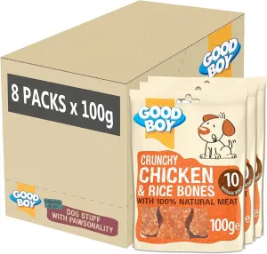 Good Boy 8x100g Crunchy Chicken & Rice Bones