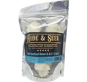 Hide & Seek Milk Knotted Bone Rawhide Dog Chews