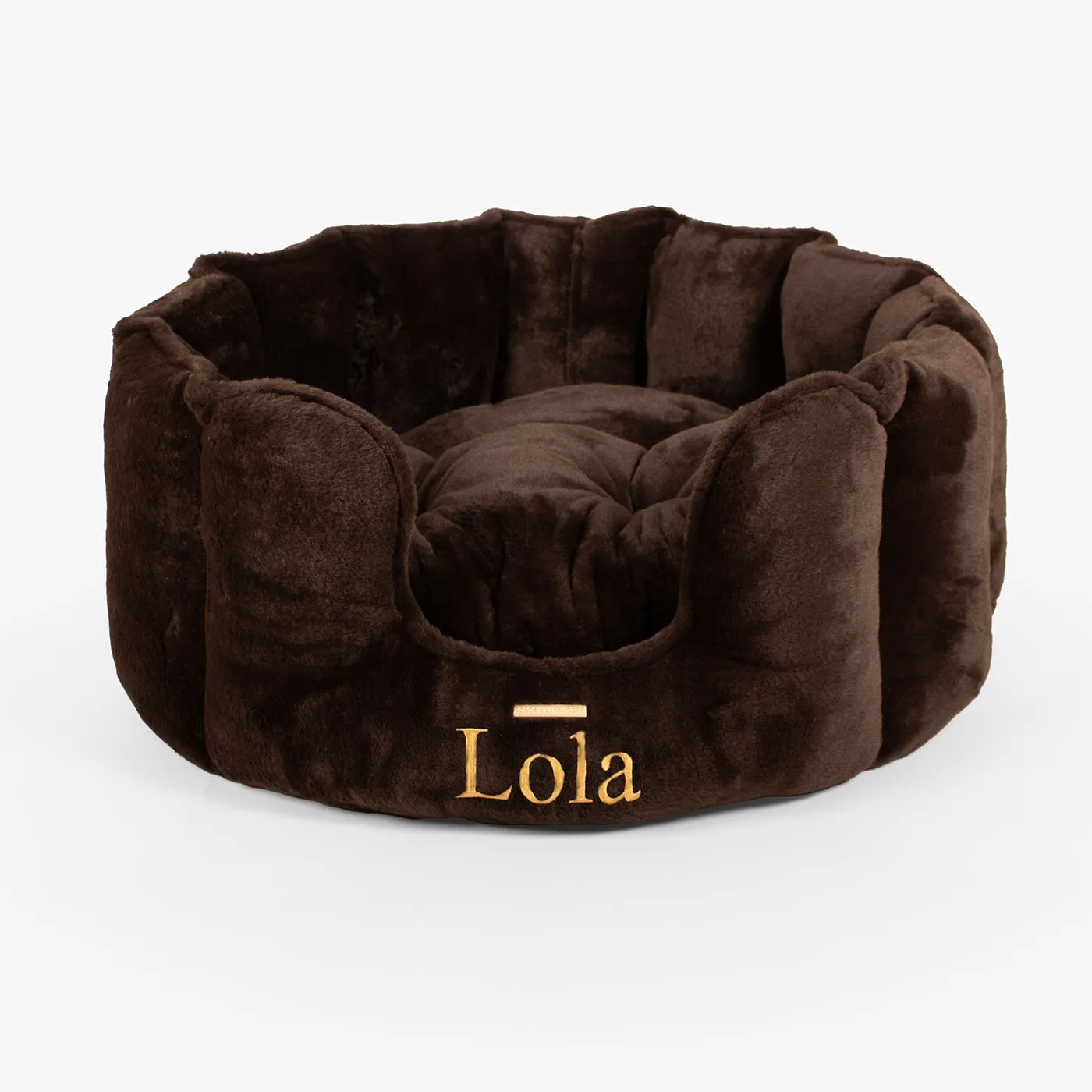 High Wall Bed With Removable Covers in Calming Anti-Anxiety Dusk Faux Fur by Lords & Labradors