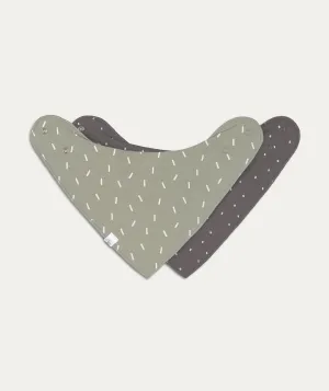 Interlock Bandana cowl neck - Speckles olive/ Spots anthracite