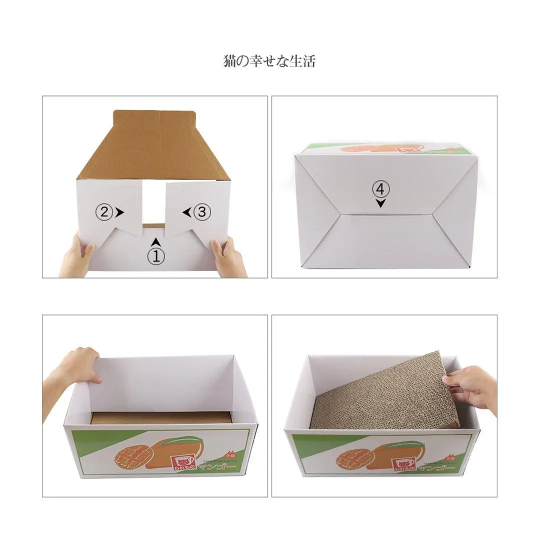 Japanese carton shape Folding cat scratching box Claw grinding board NP-H7TOA-904