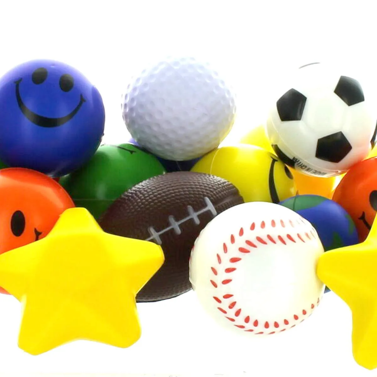 Kicko Stress Ball Toy Assortment - 25 Pieces - Cool and Fun Squishy and Relax Toy Stress