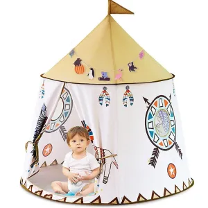 Kid Tent House Portable Princess Castle 123*116cm Present Hang Flag Children Teepee Tent Play Tent Birthday Christmas Gift