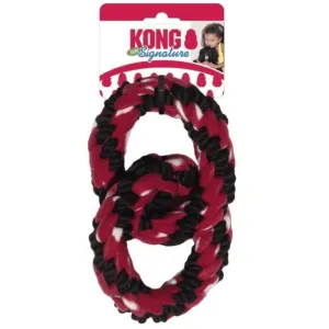 Kong Signature Rope Double Ring Tug Toy for Dogs (Red/Black)