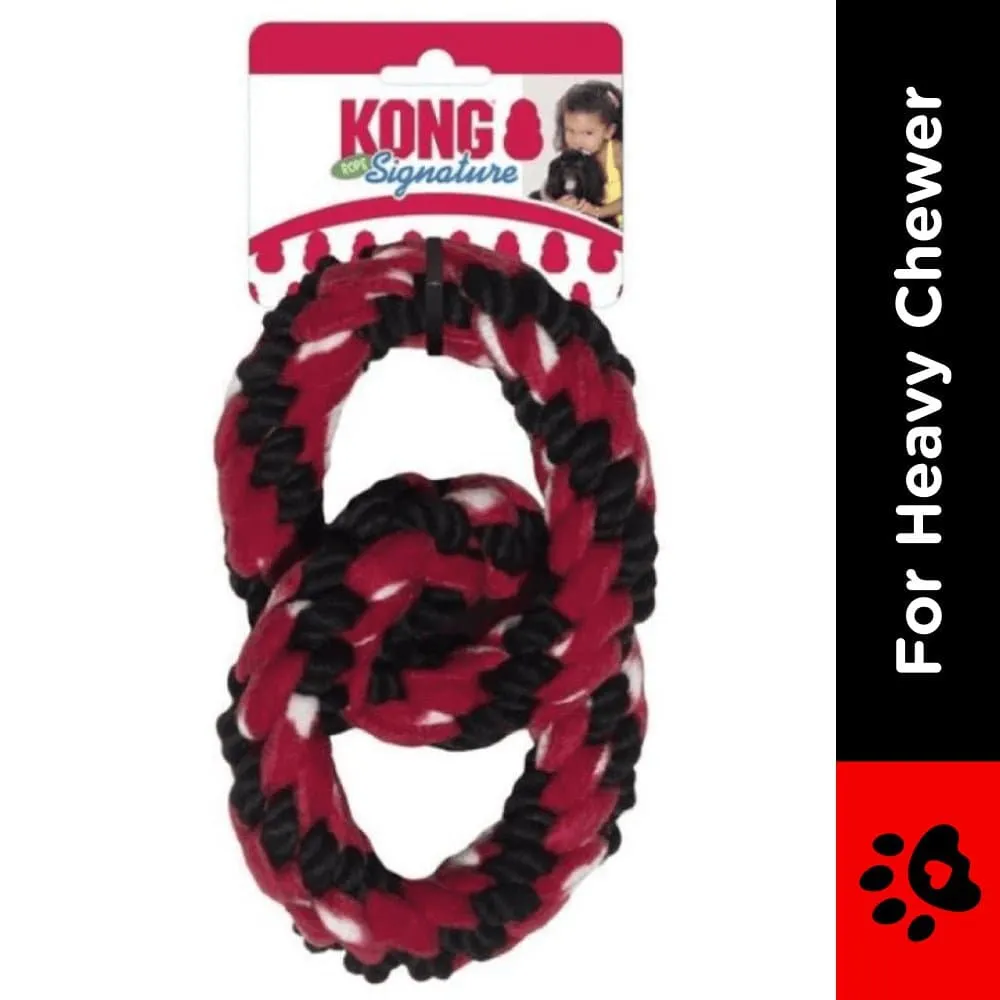 Kong Signature Rope Double Ring Tug Toy for Dogs (Red/Black)