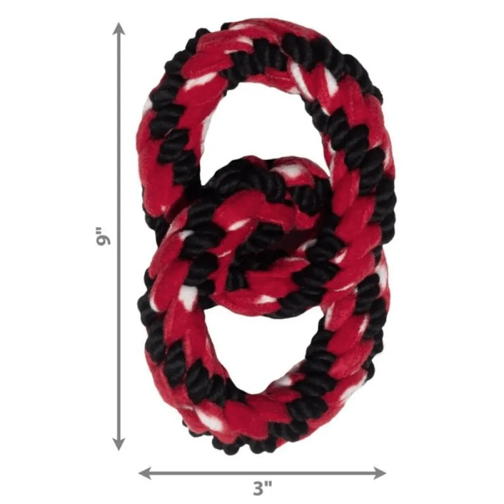 Kong Signature Rope Double Ring Tug Toy for Dogs (Red/Black)