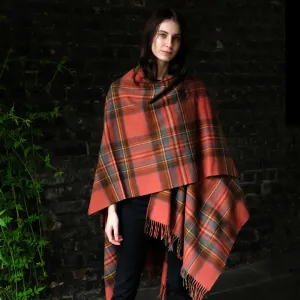 Lambswool Poncho in Antique Royal Stewart Tartan