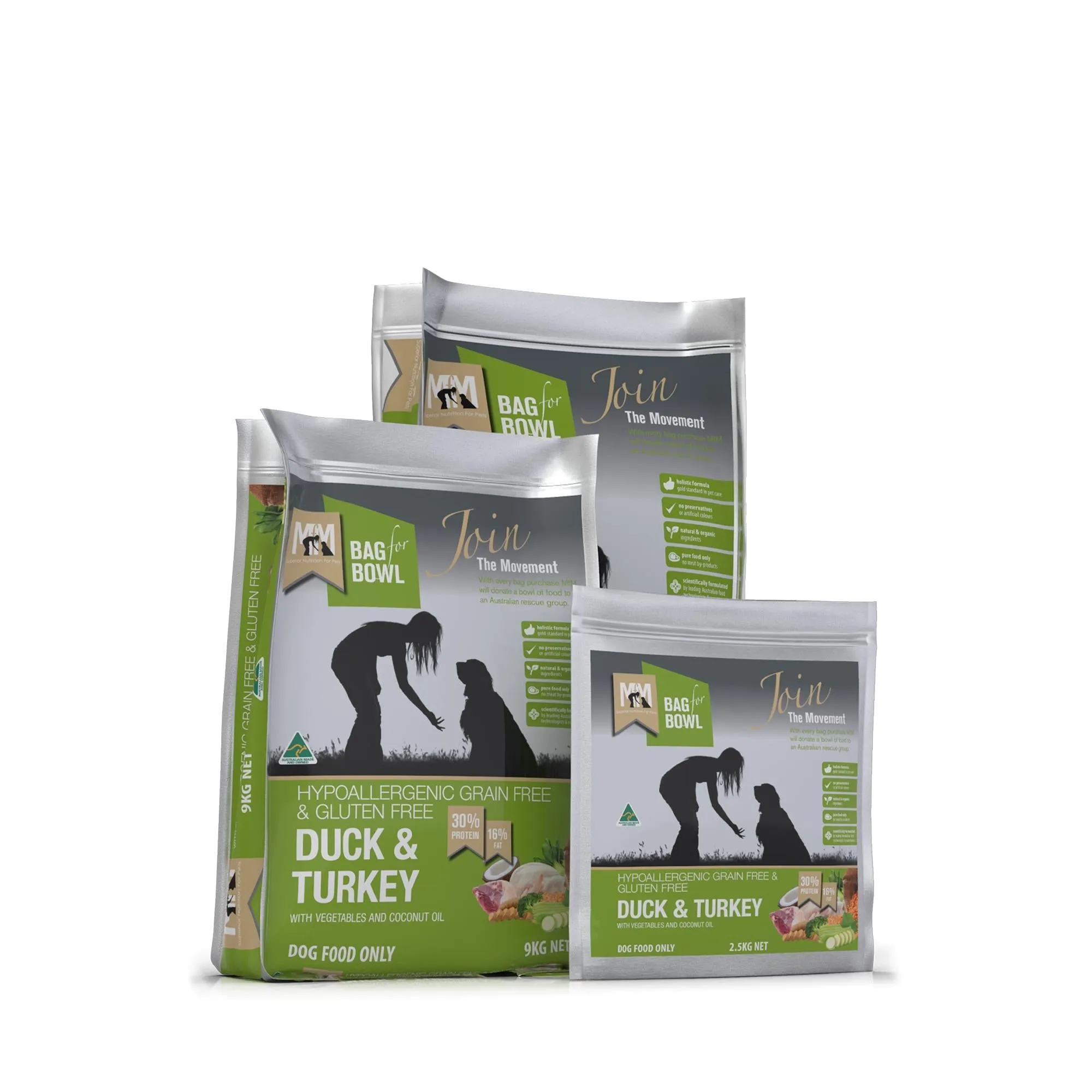 Meals for Mutts Grain Free Duck and Turkey Dry Dog Food 2.5kg