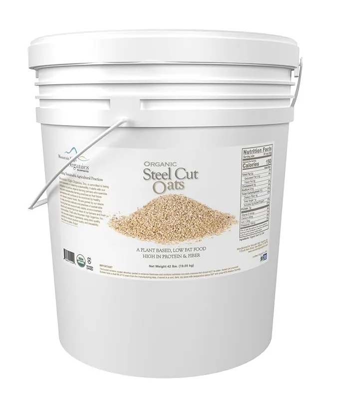 Mountain High Organics - Certified Organic Steel Cut Oats 6 Gallon/42lb Bucket