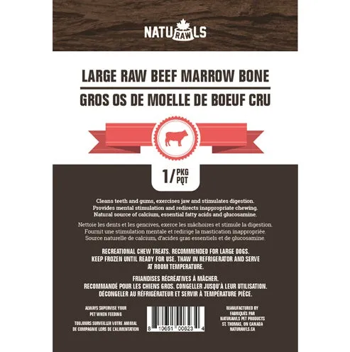 NatuRAWls Frozen Raw Beef Marrow Bone - Large (1/pk)