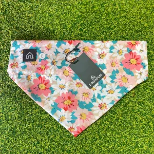 Pink & Blue Floral Slip-On Dog Bandana