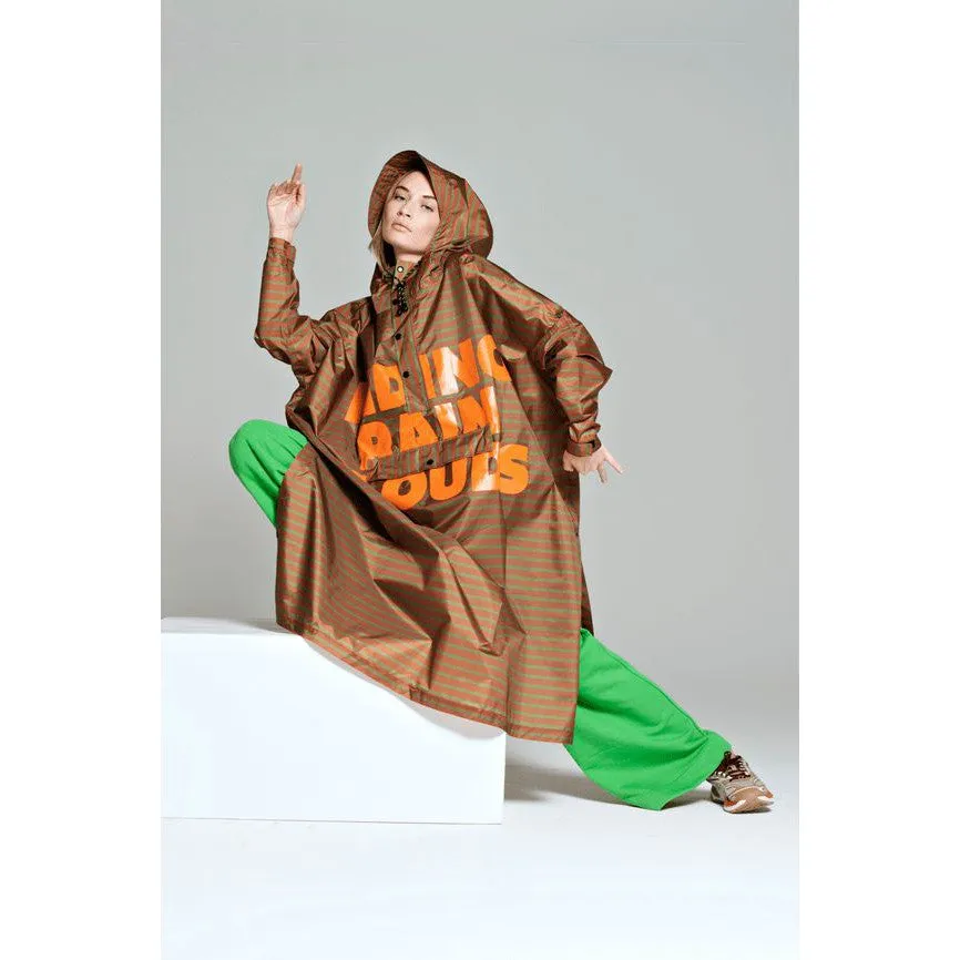 Rainkiss Breton Brown Green Text - Rain poncho