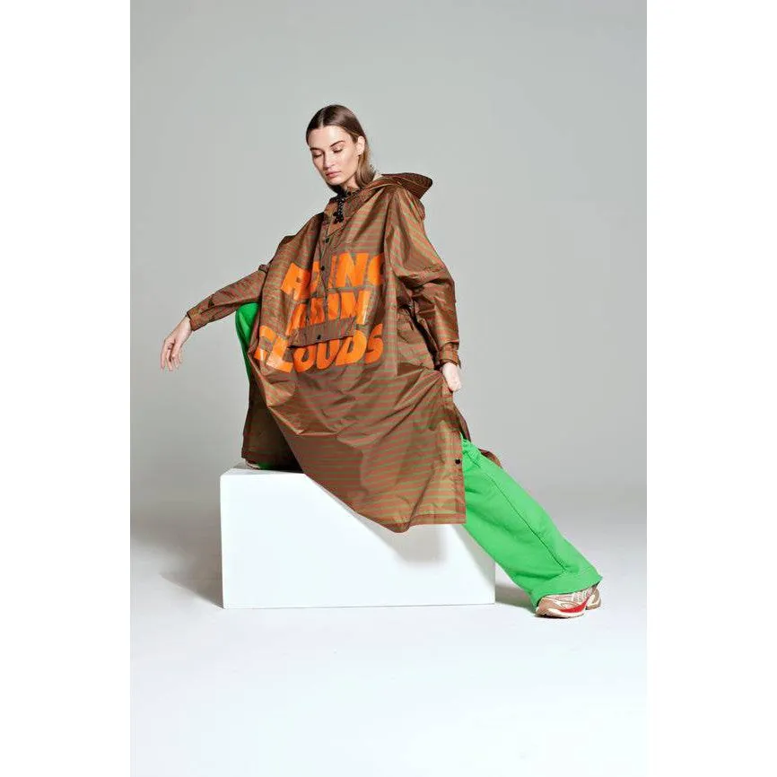 Rainkiss Breton Brown Green Text - Rain poncho