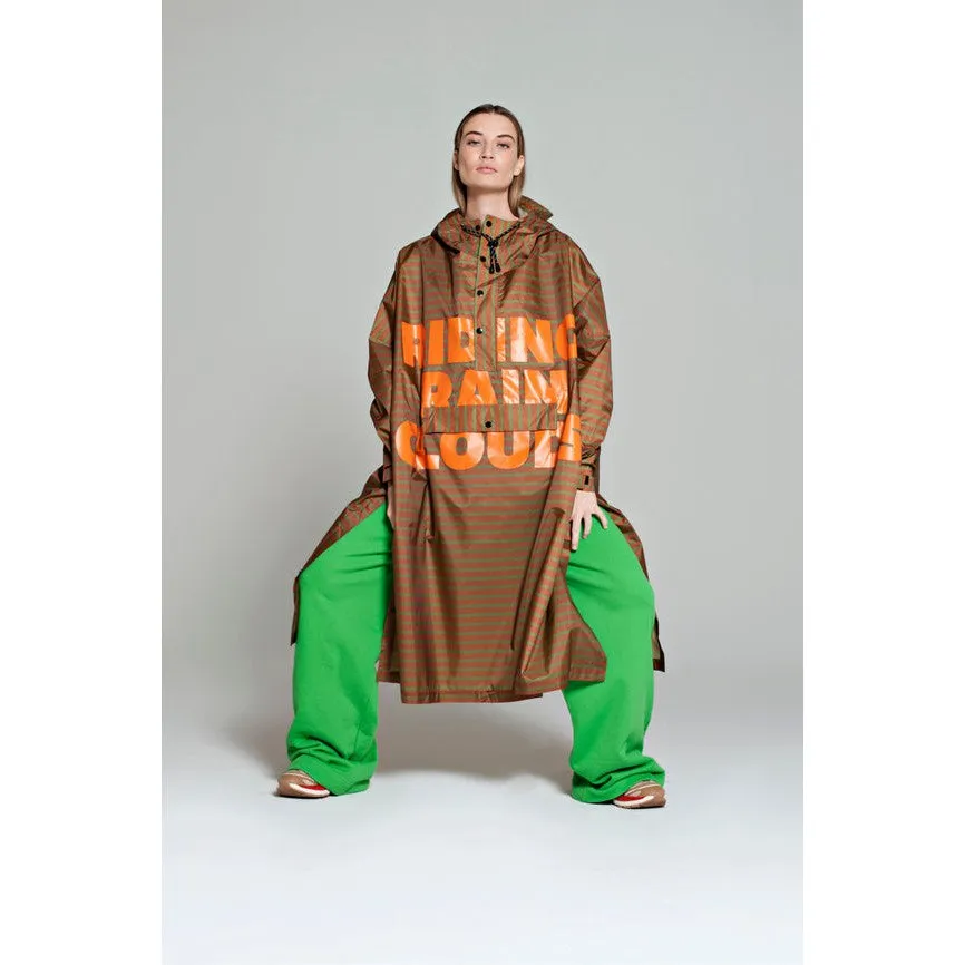 Rainkiss Breton Brown Green Text - Rain poncho