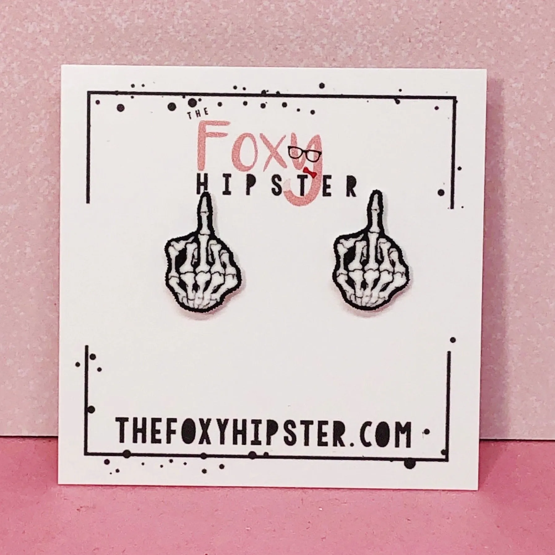 Skeleton Middle Finger Earrings