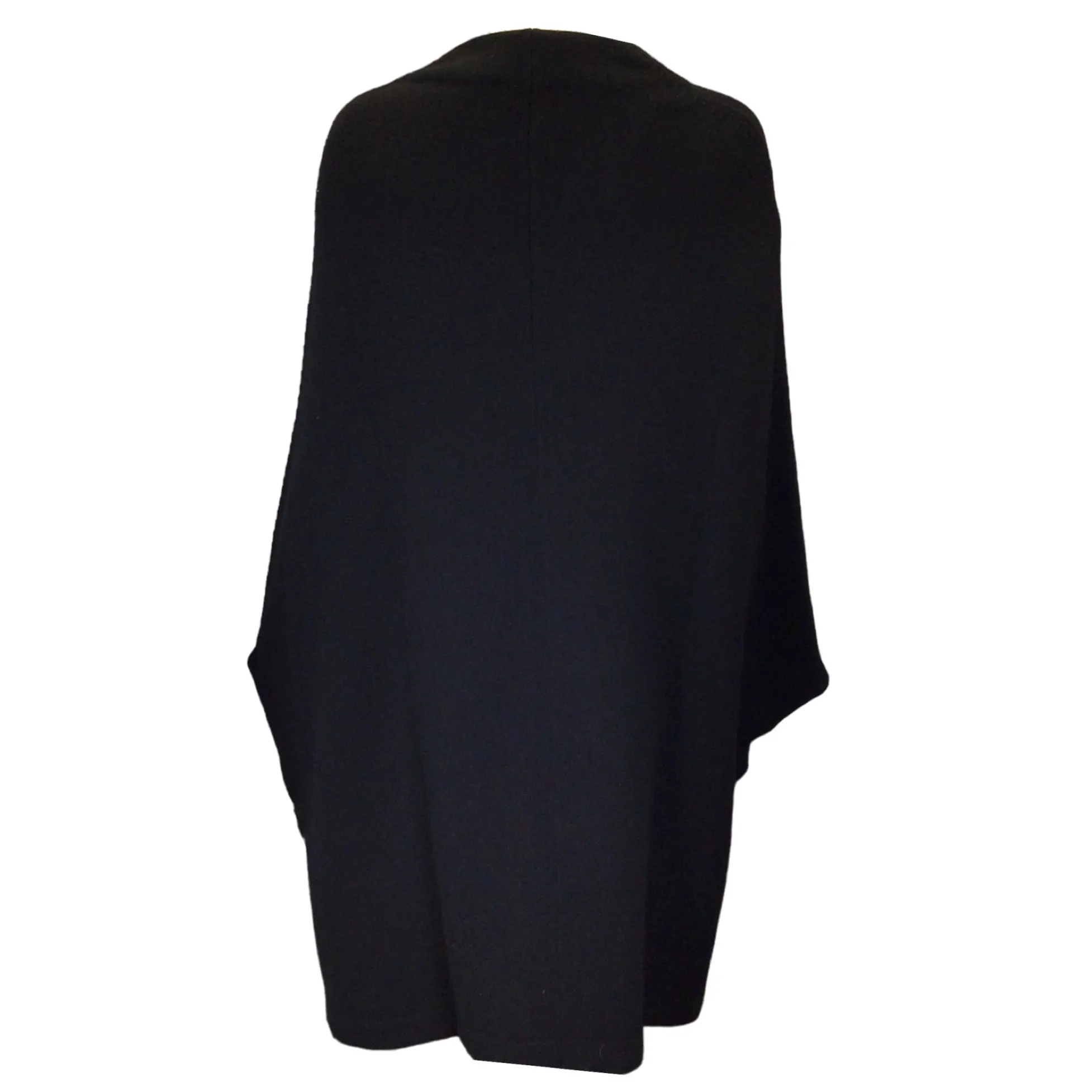 Sybilla Black Cashmere Knit Poncho / Cape