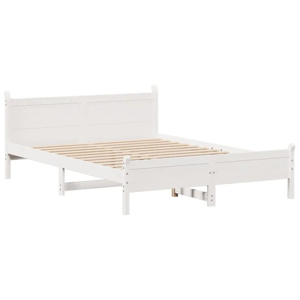 vidaXL Bed Frame without Mattress White 120x200 cm Solid Wood Pine