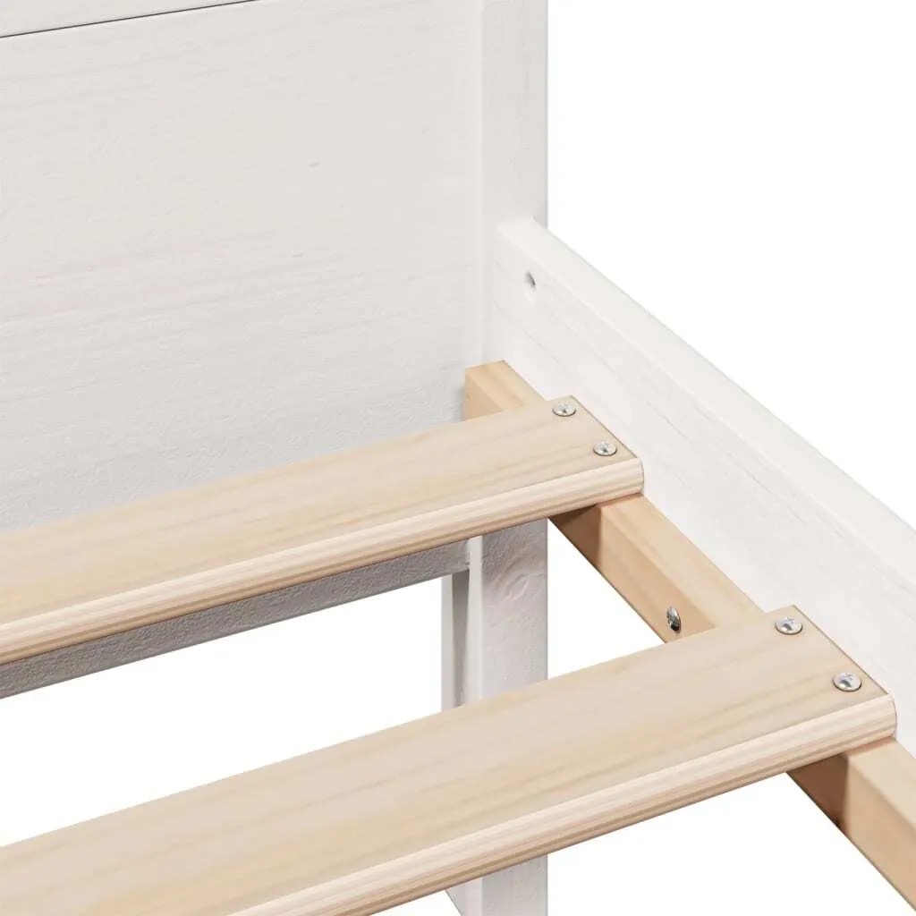 vidaXL Bed Frame without Mattress White 120x200 cm Solid Wood Pine