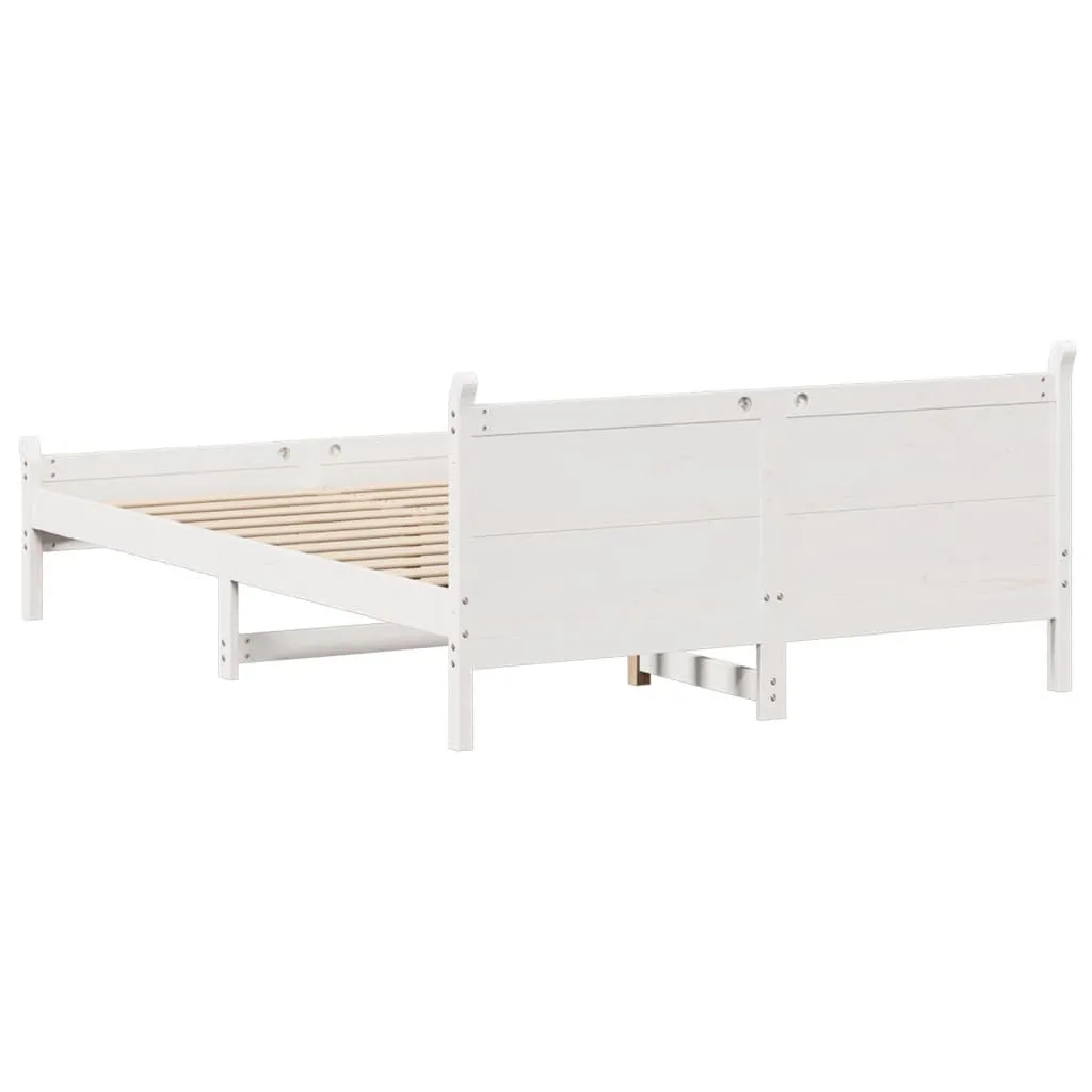 vidaXL Bed Frame without Mattress White 120x200 cm Solid Wood Pine