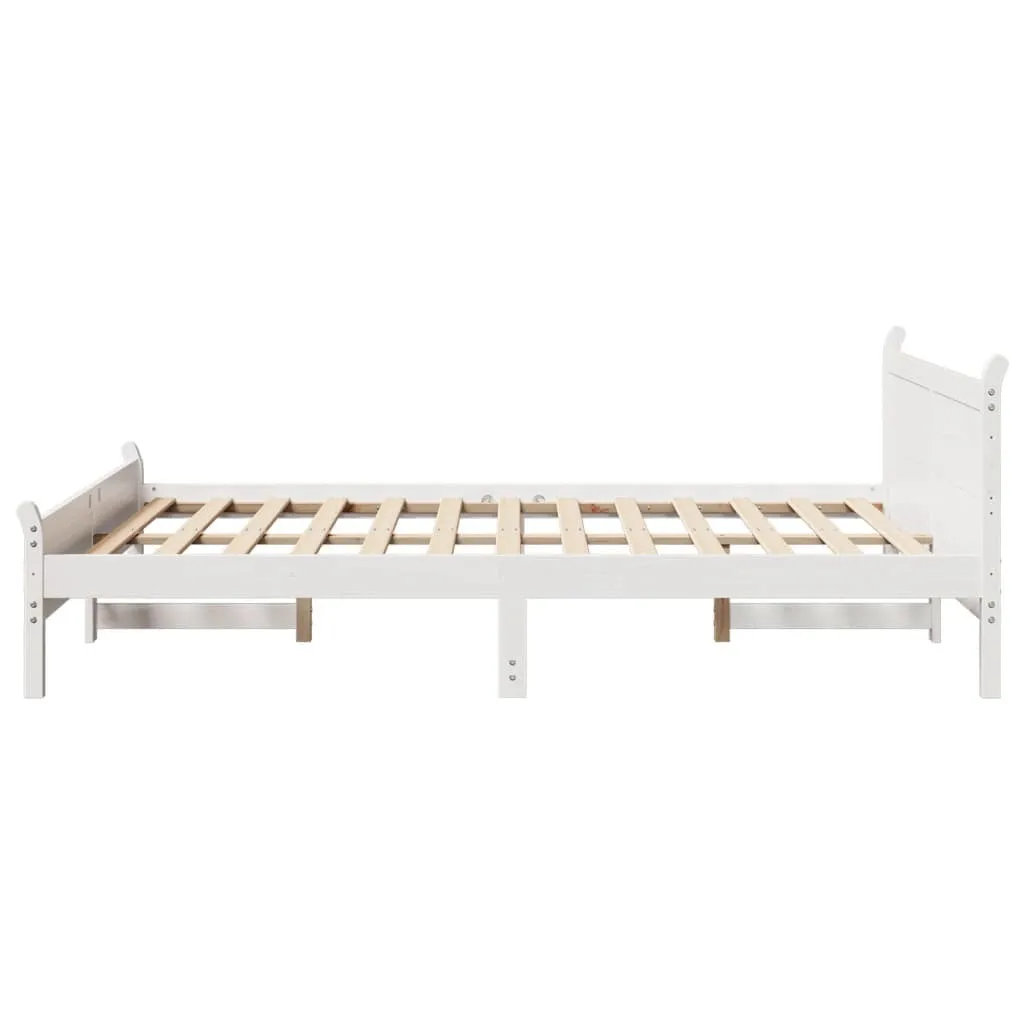 vidaXL Bed Frame without Mattress White 120x200 cm Solid Wood Pine