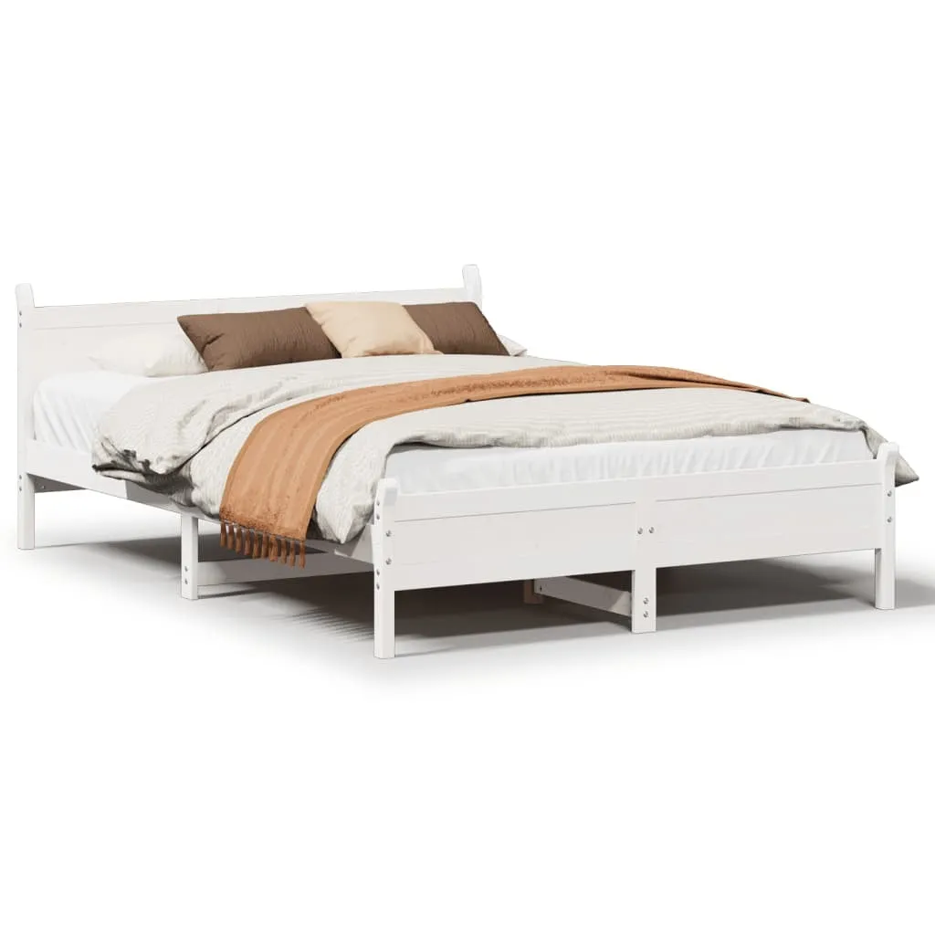 vidaXL Bed Frame without Mattress White 120x200 cm Solid Wood Pine