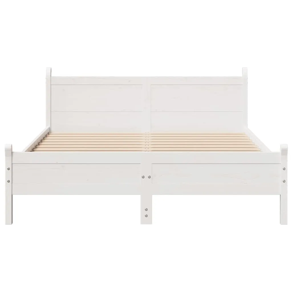 vidaXL Bed Frame without Mattress White 120x200 cm Solid Wood Pine