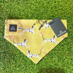 Yellow Dalmatian Slip-On Dog Bandana